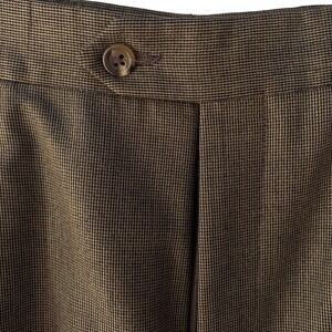 Jos A. Bank Men's Dress Pants Pleated Cuffed Brown Trousers 36 W‎ Office nice!